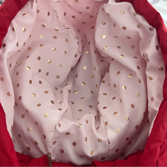 Kate Spade New York Toddler girl size 5 hooded Red Puffer Coat With Rosette - Picture 10 of 10